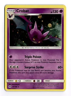 Crobat 56/149 Cosmos Holo Sun Moon Base Promo Vivid Voltage Pokemon Card LP - Image 1