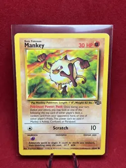 1995, 96, 98 Pokemon Card **Mankey** - Jungle Set # 55/64 - Common - Image 1