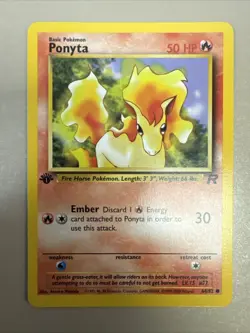 Pokemon Card Team Rocket 1st Edition Regular Finish Ponyta 64/82 NM-MT - Image 1