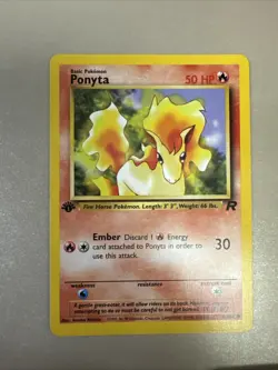 Pokemon Card Team Rocket 1st Edition Regular Finish Ponyta 64/82 NM-MT - Image 1