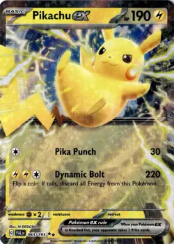 Pikachu ex - 063/193 - NM Paldea Evolved Double Rare Pokemon TCG Card - Image 1