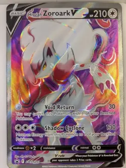 Hisuian Zoroark V SWSH297 NM Full Art Promo Pokemon Card - Image 1