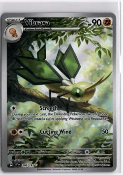 Pokemon TCG Surging Sparks Vibrava 206/191 Illustration Rare Full Art Holo Card - Image 1