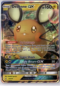 Dedenne GX 57/214 Unbroken Bonds Sun & Moon Holo Ultra Rare Pokemon TCG Card - Image 1