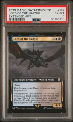 Lord of the Nazgul EXTENDED, The Lord of Rings, MTG LTR NM/M 0142 PSA 6 - Image 1
