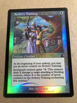 ARCHERY TRAINING Foil 1999 Urza's Destiny Magic the Gathering NM unplayed - Image 1
