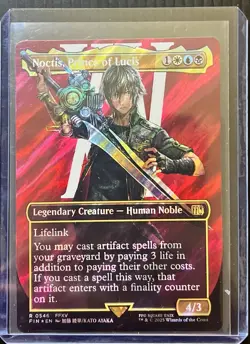 MTG FINAL FANTASY NOCTIS, PRINCE OF LUCIS BORDERLESS SHOWCASE SURGE FOIL NEW!!!! - Image 1