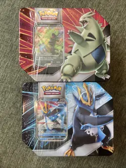Pokemon TCG V Strikers Tin Tyranitar and Empoleon Set Sword & Shield Sealed NEW - Image 1