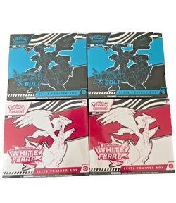(4 ETBS) Pokemon Black Bolt & White Flare Pokemon Elite Trainer Box ETB IN HAND - Image 1