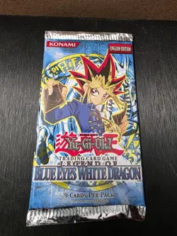 Yugioh Legend of Blue Eyes White Dragon Original Booster Pack (LOB) Konami Logo - Image 1
