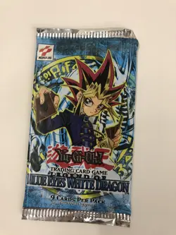 Yugioh Legend of Blue Eyes White Dragon Original Booster Pack (LOB) Konami Logo - Image 1