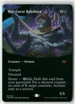 Rot-Curse Rakshasa (Borderless) 339 Foil NM MTG Tarkir: Dragonstorm Magic - Image 1
