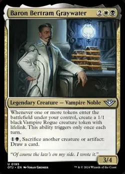 Baron Bertram Graywater, Outlaws of Thunder Junction, Near Mint x 1 MTG - Image 1