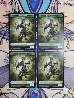 4x Elf Warrior / Soldier Double-Sided Tokens - NM/M GN3 MTG Magic - Image 1