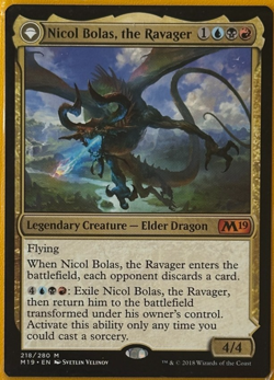 NM MTG Nicol Bolas, the Ravager Core Set 2019 218 Regular - Image 1