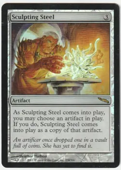 Mirrodin MTG FOIL Sculpting Steel Magic - Image 1