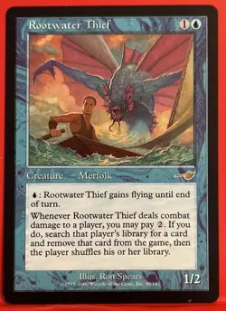 Rootwater Thief 2000 Nemesis Blue Rare Creature Card 40/143 MTG - Image 1