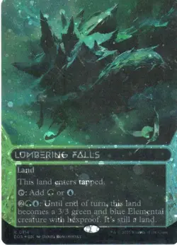 MTG: EOE: Stellar Sights: Galaxy Foil Borderless Lumbering Falls: LP Condition - Image 1
