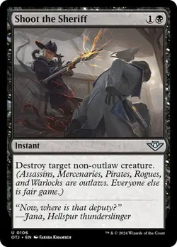 Shoot the Sheriff NM Outlaws of Thunder [OTJ] MTG Junction Unc Regular Near Mint - Image 1