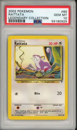 2002 Pokemon Legendary Collection Rattata #89 PSA 10 - Image 1