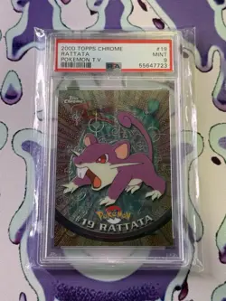PSA MINT 9 2000 TOPPS CHROME POKEMON T.V. 19 RATTATA - Image 1