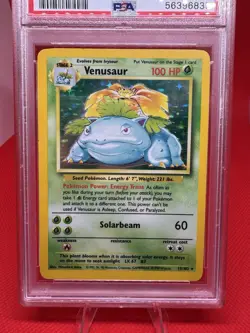 1999 POKEMON Base SET #15 VENUSAUR-HOLO PSA VG-EX 4- TCG - Image 3