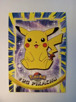Pikachu #25 Pokemon 1999 Topps TV Animation Edition Series 1 Blue Logo Free Ship - Image 1