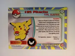 Pikachu #25 Pokemon 1999 Topps TV Animation Edition Series 1 Blue Logo Free Ship - Image 2