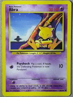 Pokemon Cards - Abra - Base Set - 43/102 **Near Mint** - Image 1