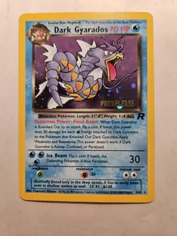 PRERELEASE Team Rocket Set DARK GYARADOS Holo Rare #8/82 2000 Pokemon Card - Image 1