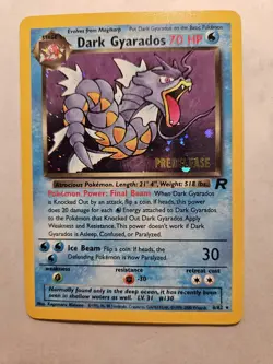 PRERELEASE Team Rocket Set DARK GYARADOS Holo Rare #8/82 2000 Pokemon Card - Image 3