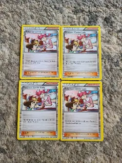 4x Flashfire Trainer Pokemon Center Lady Pokemon Card Sets Non Holo LP - Image 1