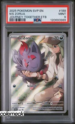 PSA 9 Mint N’s Zorua Black Star Promo #189 Pokemon Journey Together ETB - Image 1