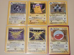 Pokemon TCG Electric Holo 6 Card Lot Vintage Pikachu Zapdos Magneton - Image 1