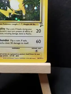 Raichu 16/130 - Holo Rare - Vintage WotC English Base Set 2 Pokemon Card - Image 4