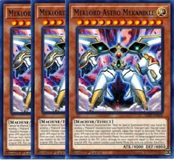Yugioh - Meklord Astro Mekanikle x 3 - 1st Edition NM - Free Holographic Card - Image 1