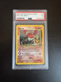 Ho-oh 7/64 Holo Rare Neo Revelation Pokemon Card DOUBLE HOLO PSA 5 - Image 1