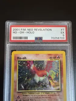 Ho-oh 7/64 Holo Rare Neo Revelation Pokemon Card DOUBLE HOLO PSA 5 - Image 2