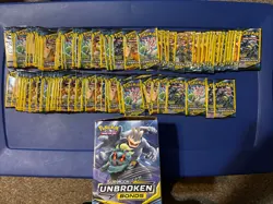 Sun & Moon Unbroken Bonds Mini 3 Card Booster Pack Gravity Box 100 Packs! - Image 1
