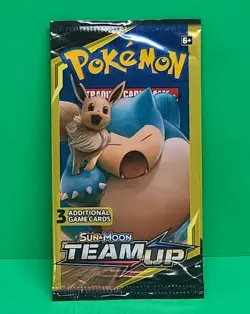 2019 Pokemon Team Up 3 Card Mini Booster Pack Snorlax Artwork NEW SEALED! - Image 1