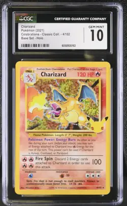 CGC 10 GEM MINT Charizard Celebrations Classic Coll. 4/102 Holo Pokemon Card psa - Image 1
