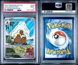 2024 POKEMON SSP EN-SURGING SPARKS ILLUSTRATION RARE #208 ALOLAN DUGTRIO PSA 9 - Image 3