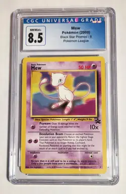 2000 Pokemon Black Star Promos Poke League #8 Mew CGC 8.5 NM-MT+ - Image 1