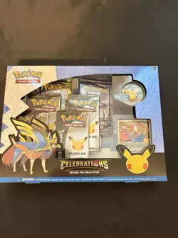 Pokemon TCG Celebrations 25th Zacian Deluxe Pin Collection Box New Sealed - Image 1