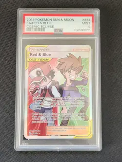 PSA 9 MINT Red & Blue 234 Cosmic Eclipse Full Art Pokemon Card - Image 1