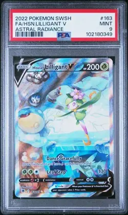 PSA 9 HISUIAN LILLIGANT V 163 ASTRAL RADIANCE ART RARE POKEMON MINT - Image 1