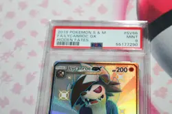 2019 Pokemon SM Hidden Fates Lycanroc GX Rare Shiny Full Art #SV66/SV94 PSA 9 - Image 2