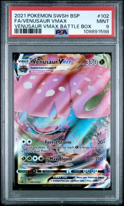 Venusaur Vmax SWSH102 2021 Pokemon Battle Box Black Star Promo Card PSA 9 MINT - Image 1