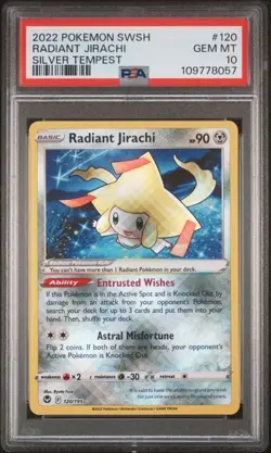 RADIANT JIRACHI 2022 POKEMON SWORD & SHIELD SILVER TEMPEST #120 - PSA 10 - Image 3