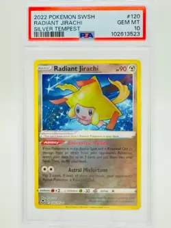 RADIANT JIRACHI 2022 POKEMON SWORD & SHIELD SILVER TEMPEST #120 - PSA 10 - Image 1